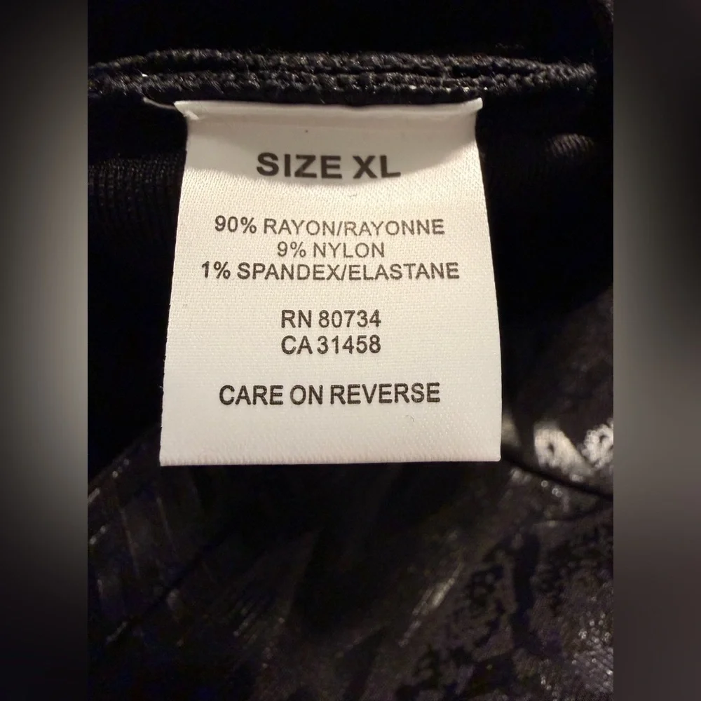 Deb Shops Black Jacquard Stretch Pencil Skirt XL